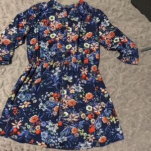 Neiman Marcus Floral Navy Dress